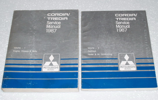 1987 Mitsubishi Cordia & Tredia Factory Dealer Shop Service Manuals