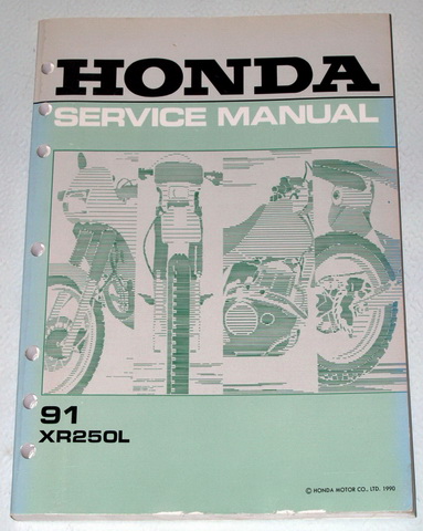 1991 Honda XR250L Factory Service Manual