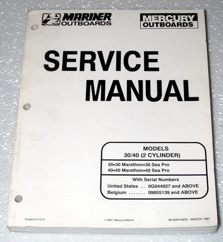 1997 + Mercury Outboard 30 Jet & 40 (2 Cylinder) Factory Service Manual