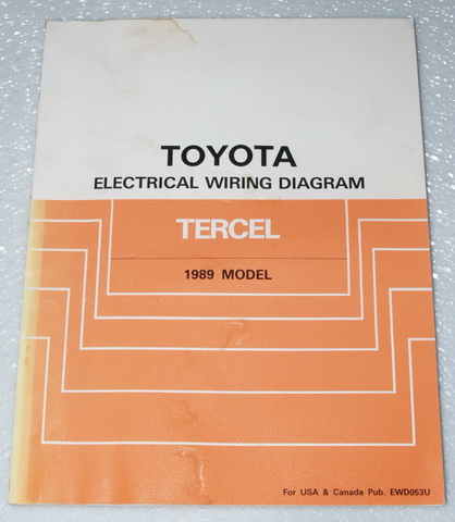 1989 TOYOTA TERCEL Electrical Wiring Diagrams Shop Manual Sedan
