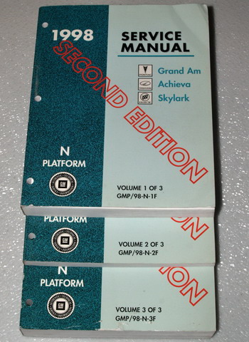 1995 Pontiac Grand Am - Oldsmobile Achieva - Buick Skylark Service Manuals (GM N Platform, 2 Volume Set) General Motors Corporation