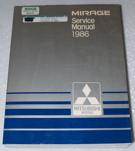 1986 Mitsubishi Mirage Factory Dealer Shop Service Manuals