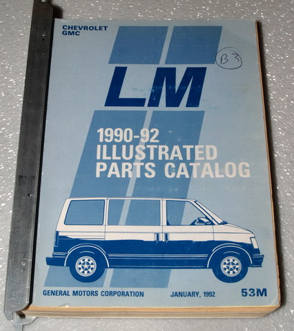 1990 1991 1992 GMC Chevrolet Astro Van Safari M/L Parts Catalog