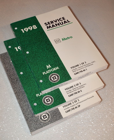1998 Chevrolet Geo Metro Factory Service Manuals