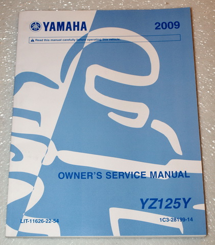 2009 Yamaha YZ125 YZ125Y Original Owner's Service Manual