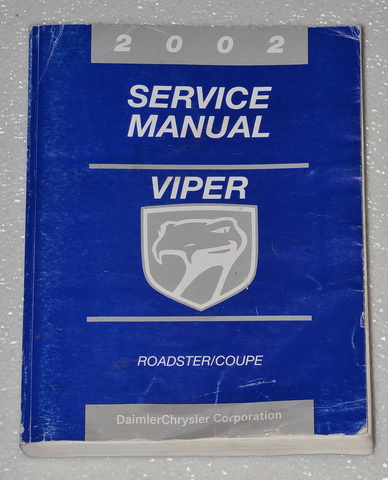 2002 Dodge Viper Coupe & Roadster (R/T-10, GTS) Factory Service Manual