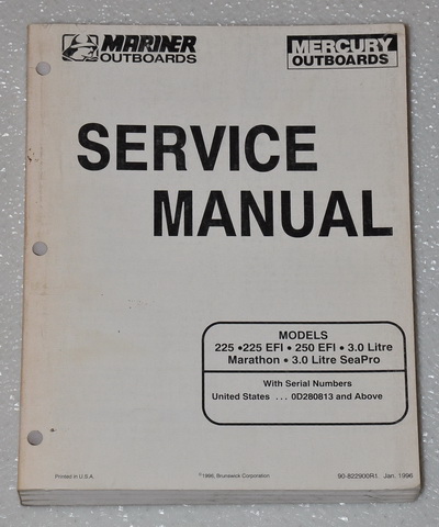 1994 1995 Mercury Mariner 225 EFI, 250 EFI, 3.0 Litre Outboard Factory Service Manual