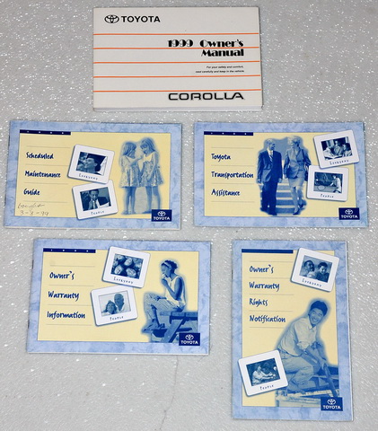 1999 Toyota Corolla Original Owner's Manual