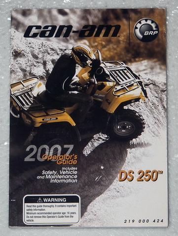 2007 DS250 Quad Original Operator's Guide