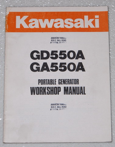 Kawasaki GE2200 and GE2900 Generator Factory Dealer Shop Service Manual