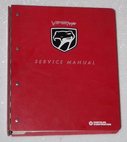 1993 Dodge Viper RT/10 Roadster Factory Dealer Shop Service Manual