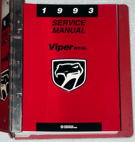 1993 Dodge Viper RT/10 Roadster Factory Dealer Shop Service Manual