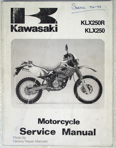 1993 Kawasaki KLX250R KLX250 Factory Dealer Shop Service Manual