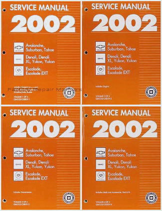 2002 Chevrolet Tahoe, Suburban, Avalanche | GMC Yukon, Yukon, Denali | Cadillac Escalade Factory Service Manuals