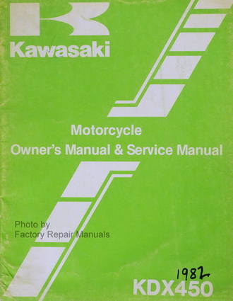 1982 Kawasaki KDX450 Owner's Service Manual
