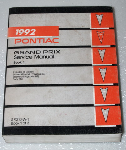 1992 Pontiac Grand Prix Factory Dealer Shop Service Manual