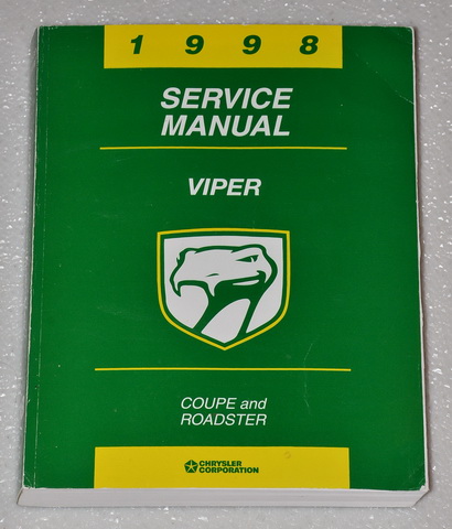 1998 Dodge Viper Coupe and Roadster (R/T-10, GTS) Factory Service Manual
