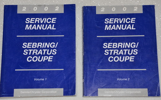 2002 Chrysler Sebring Coupe / Dodge Stratus Coupe Factory Dealer Shop Service Manuals