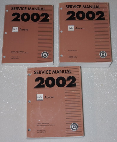 2002 Oldsmobile Aurora Factory Dealer Shop Service Manuals