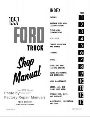 1957 Ford Truck F100 F250 F350 P350 B600 Bus Factory Shop Service ...