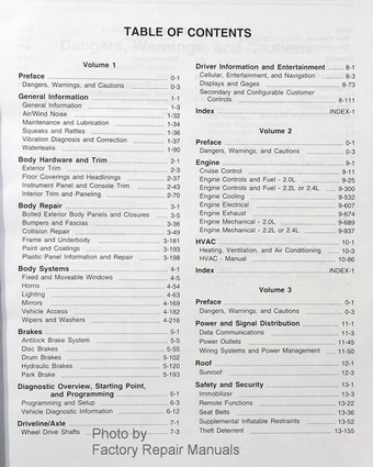 2009 Chevrolet Cobalt & Pontiac G5 Factory Service Manuals Table of Contents Page 1