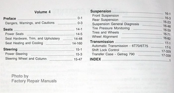 2009 Buick Enclave, Chevy Traverse, GMC Acadia & Saturn Outlook Factory Service Manual Table of Contents Page 2