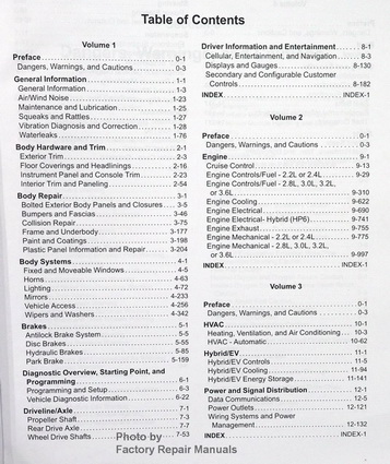 2012 Buick LaCrosse Factory Service Manual Table of Contents 1