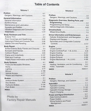 2012 Chevrolet Volt Service Manuals Table of Contents Page 1
