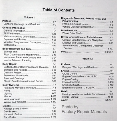 2013 Chevrolet Impala Factory Service Manuals Table of Contents Page 1