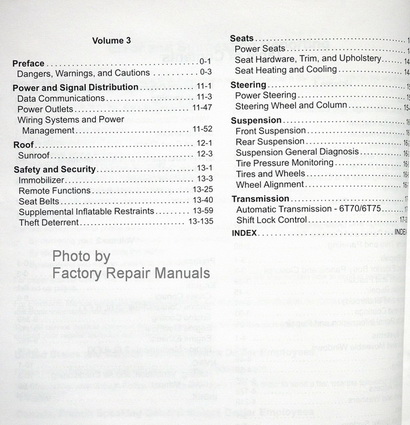 2013 Chevrolet Impala Factory Service Manuals Table of Contents Page 2