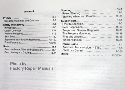 2013 Chevy Volt Factory Service Manual Table of Contents Page 2