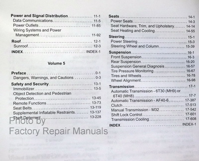 2014 Chevy Cruze Factory Service Manual Table of Contents 2