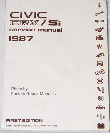 1987 Honda Civic CRX/Si Factory Service Manual