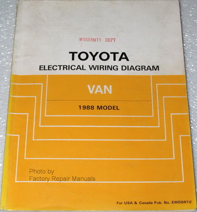 1988 Toyota Van Electrical Wiring Diagrams - Minivan Original Shop